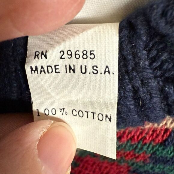 Vtg Pendleton Sweater Men's Cotton XL Plaid Blue Preppy Classic Eclecticgrandpa - Picture 4 of 7